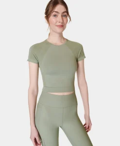 Athlete Crop Seamless Workout Tee-Sweaty Betty Cheap