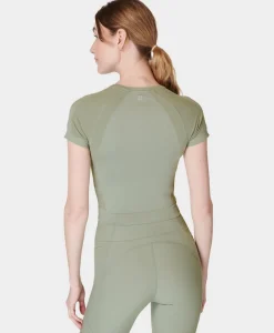 Athlete Crop Seamless Workout Tee-Sweaty Betty Cheap