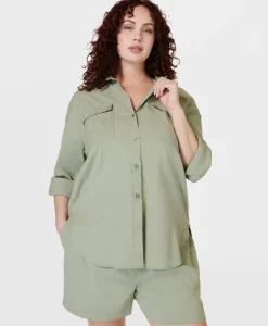 Summer Stretch Linen Utility Shirt-Sweaty Betty Online